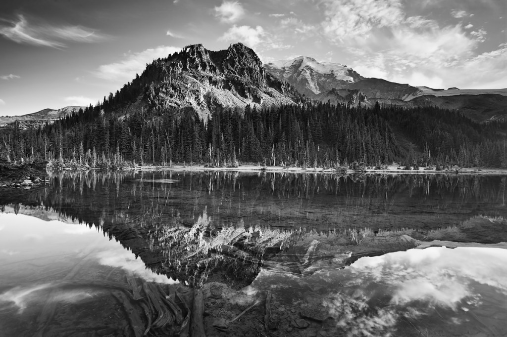 Twin Reflection Mystic Lake Mt Rainier