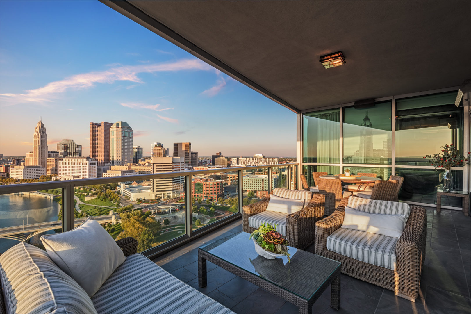 Curated visual reference: Downtown Luxury Condo City View Features Reference: Columbus Downtown Luxury Condo Ohio Interior Photography