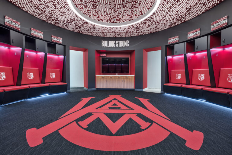 Alabama A&M Arena Locker room Interior Design Photography
