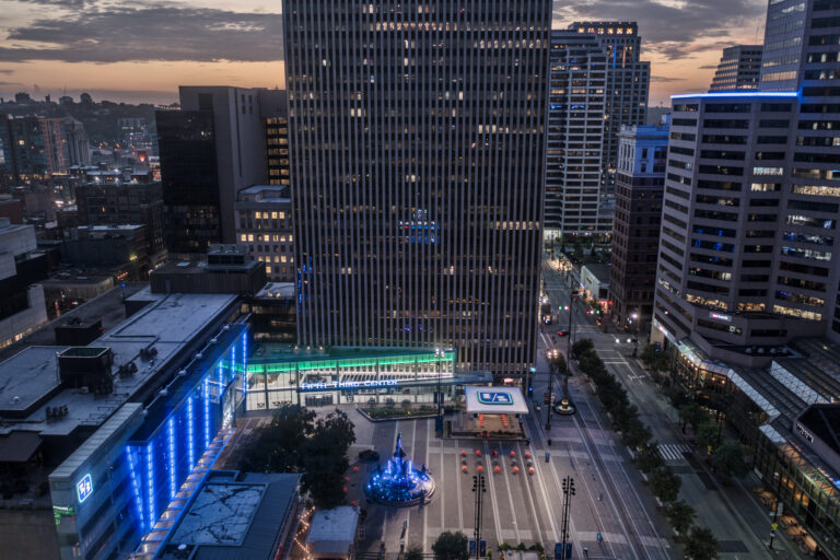 fifth Third Fountain Square Cincinnati Exterior Drone Photography